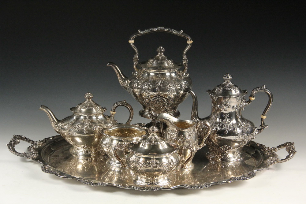 Appraisal: SILVER TEA COFFEE SERVICE - Art Nouveau Period Piece Sterling