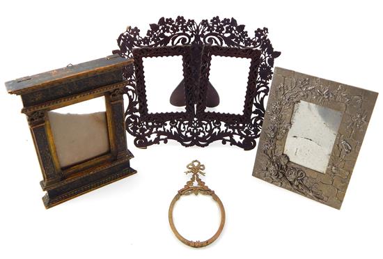 Appraisal: Four th C th C frames Florentine ebonized and gilt