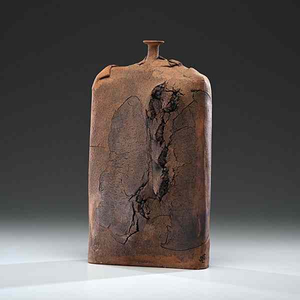 Appraisal: Sy L Shames Bottle Stoneware ht wd d p in