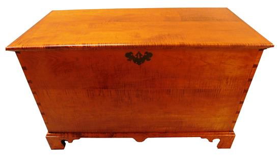 Appraisal: Figured maple blanket chest by Mark T Emirzian Wilbraham Mass