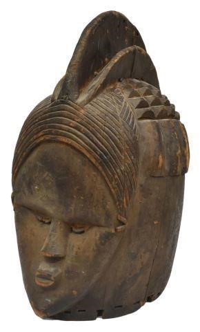 Appraisal: African tribal carved wood helmet mask Bundu Mende peoples Sierra