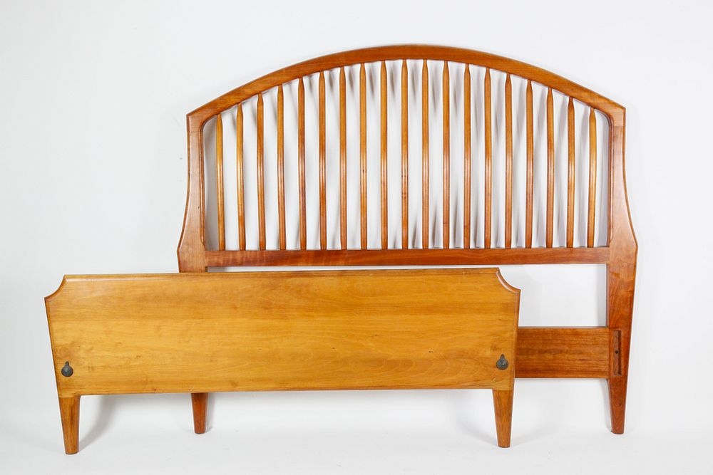 Appraisal: Stephen Swift Cherry and Ash Full Size Spindle Bed Stephen