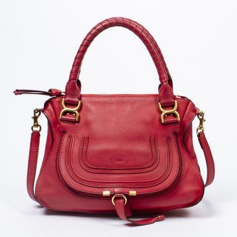 Appraisal: Chloe Marcie MM shoulder bag in Raspberry grained leather having