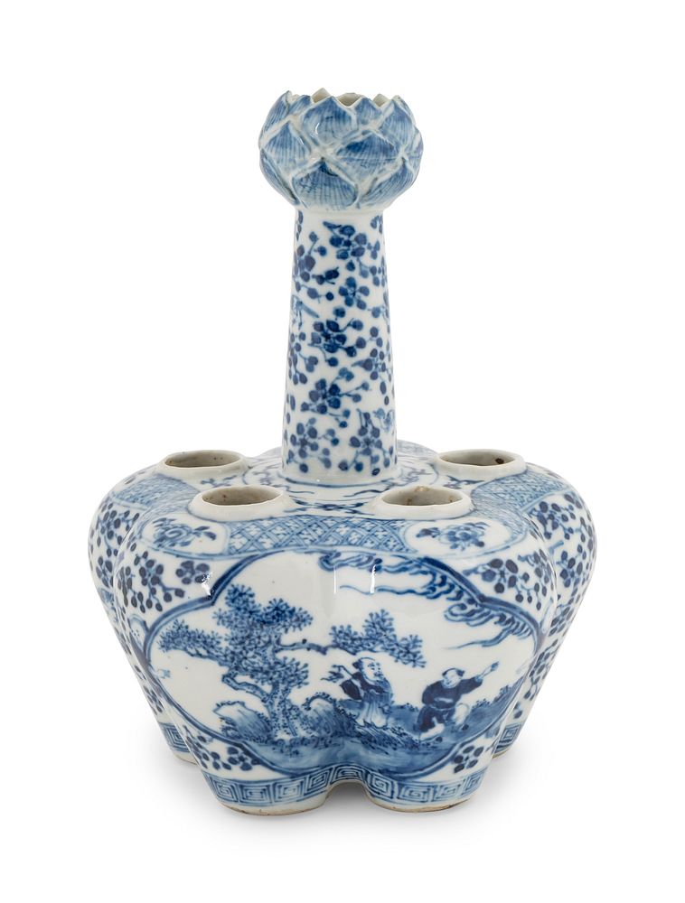 Appraisal: A Chinese Export Blue and White Porcelain Tulip Vase Height