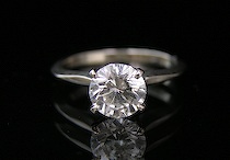 Appraisal: Diamond Solitaire Ring Modern round brilliant cut diamond clarity approx