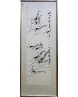 Appraisal: Chinese Painting Manner Qi Baishi Shrimps Manner of Qi Baishi