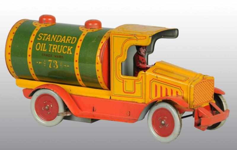 Appraisal: Tin Strauss Standard Oil Truck Wind-Up Toy Description American Working