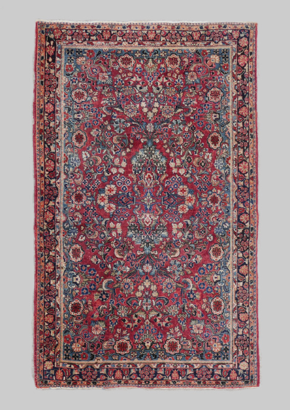 Appraisal: SEMI-ANTIQUE PERSIAN SAROUK HAND KNOTTED WOOL RUG ' '' x