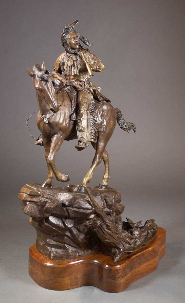 Appraisal: DAVID MANUEL OREGON B ORIGINAL BRONZE SCULPTURE Battle of Big