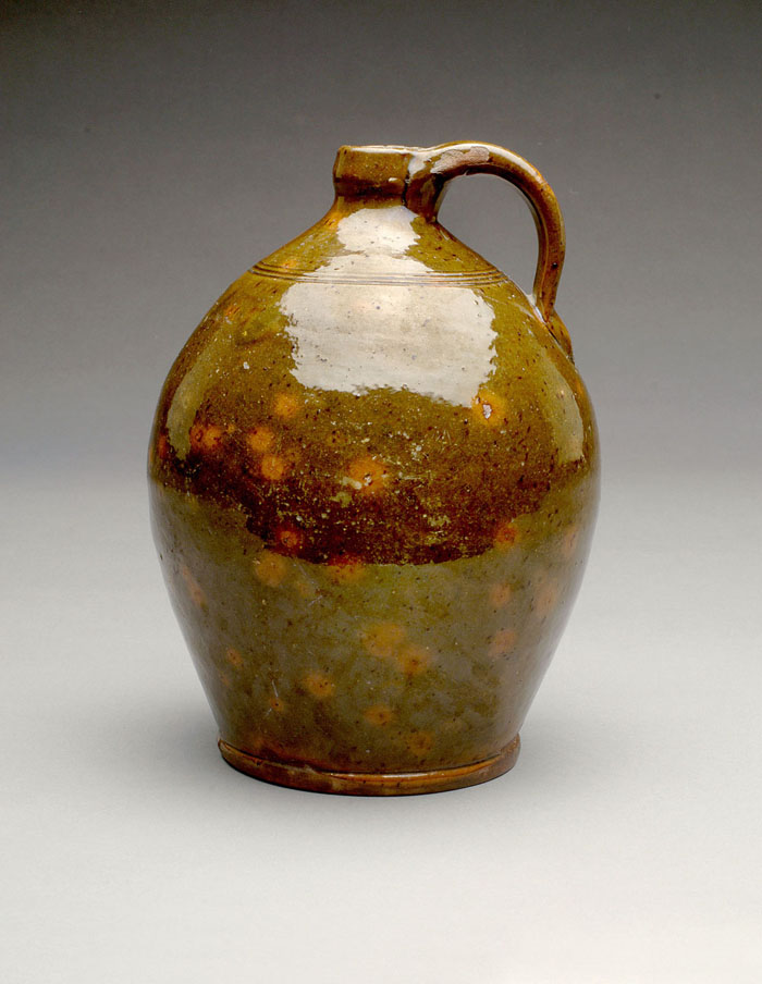 Appraisal: AMERICAN GLAZED REDWARE JUG NEW ENGLAND CIRCA - Probably Gonic