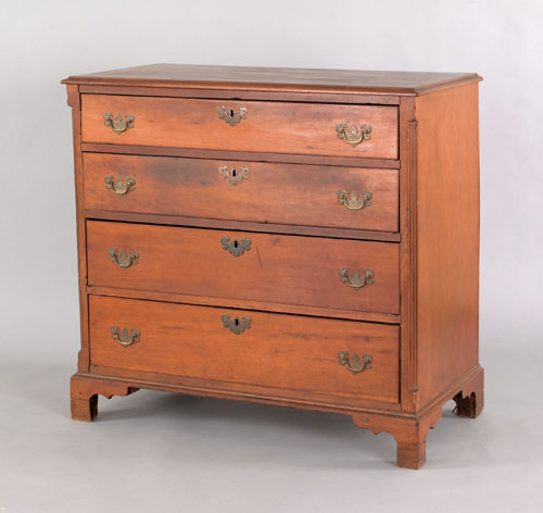 Appraisal: Pennsylvania Chippendale cherry chest of drawers late th c with