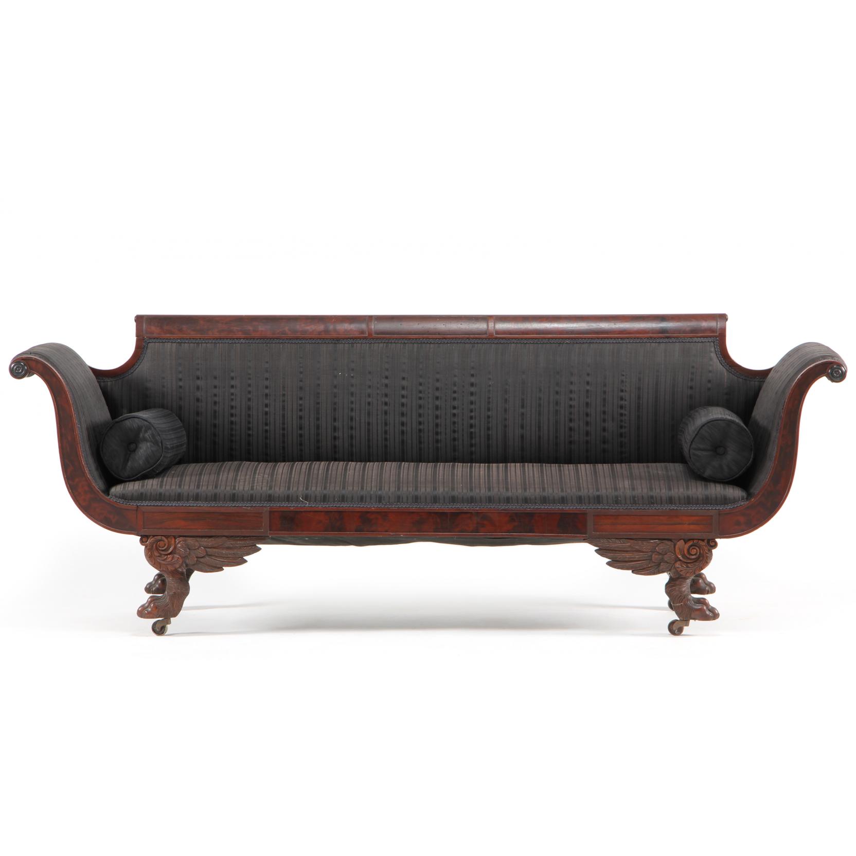 Appraisal: New York Classical Sofa attributed to the Phyfe shop circa