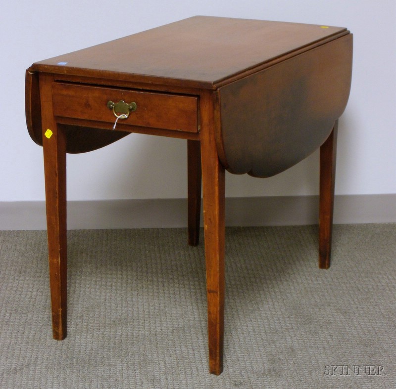 Appraisal: Federal Cherry Drop-leaf Pembroke Table with Drawer ht lg in