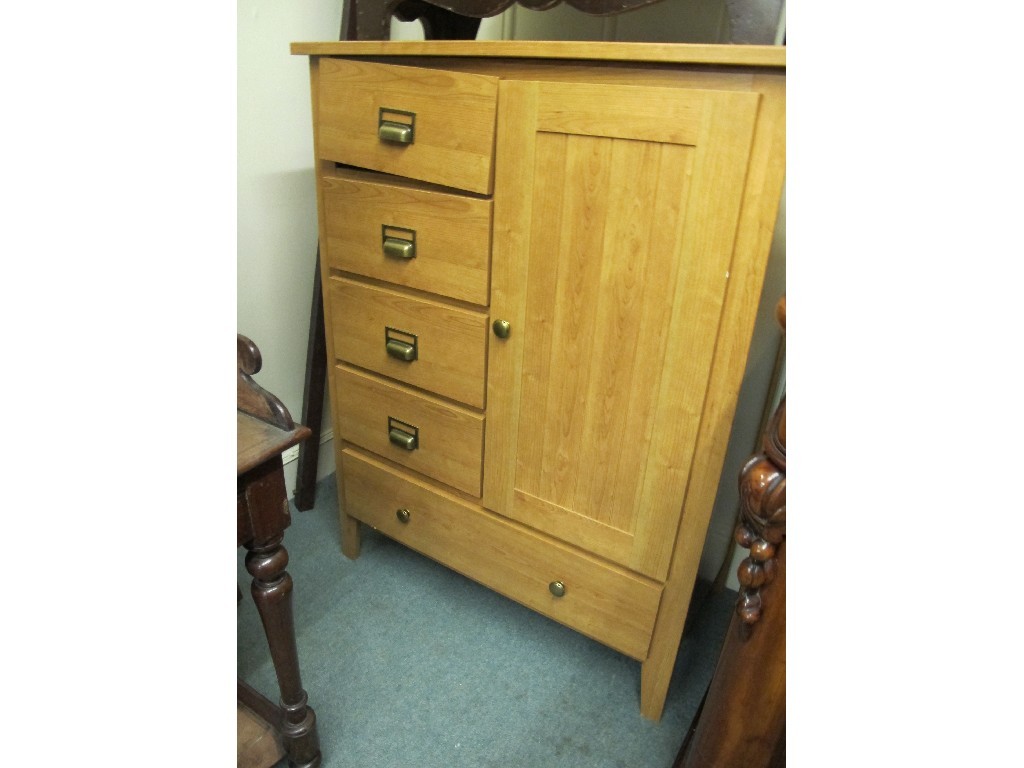 Appraisal: Modern hardwood cupboard chest