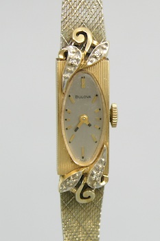 Appraisal: A Vintage Ladies' Bulova k Gold Watch A rectangular k