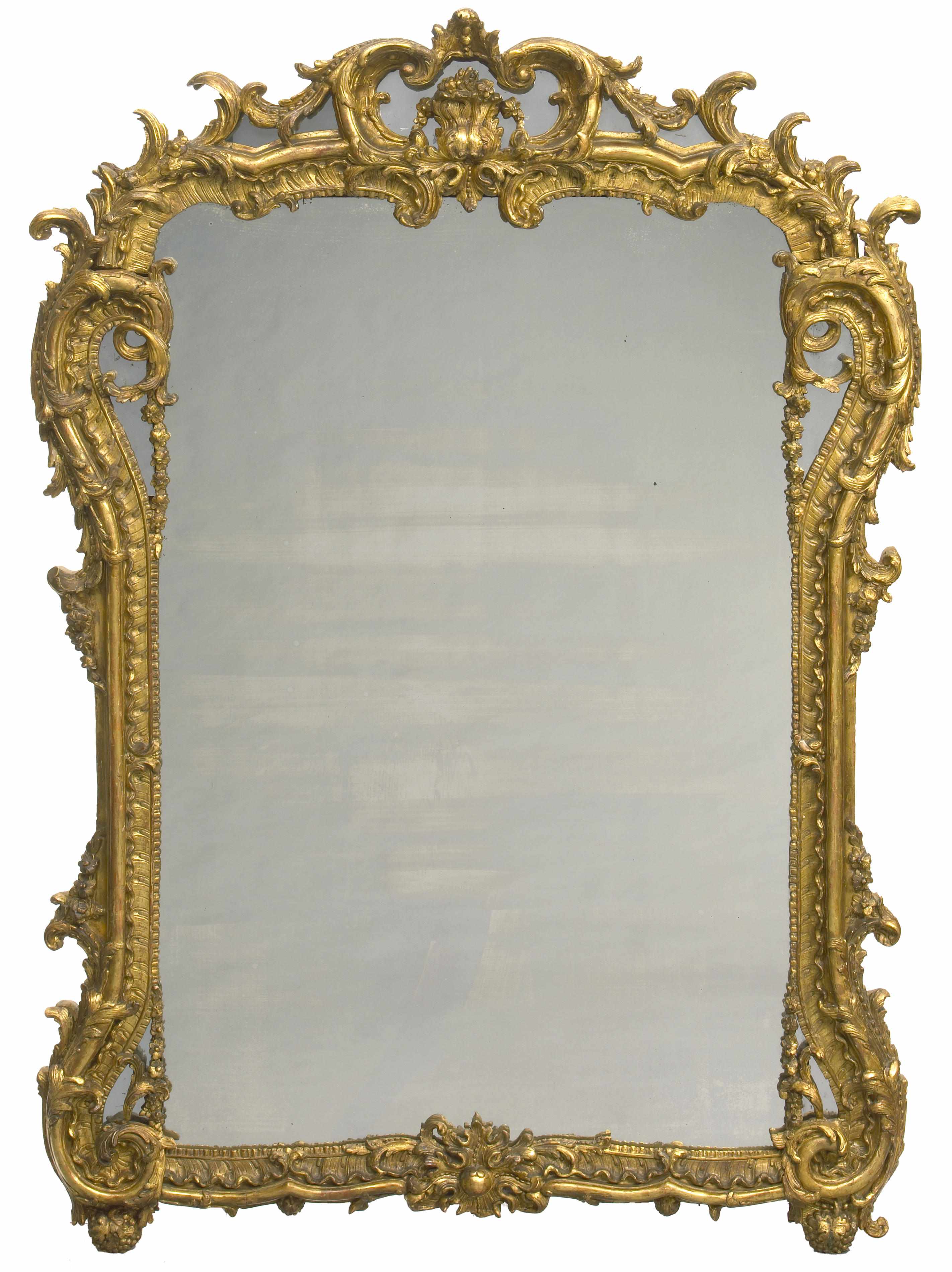 Appraisal: A Rgence carved giltwood mirror first quarter th century The