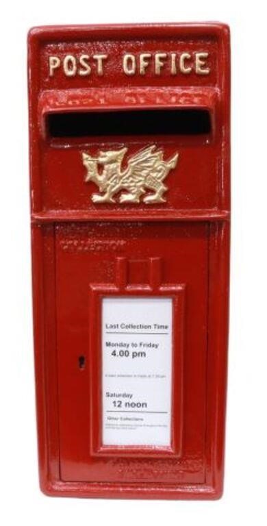 Appraisal: English metal post box after the original Carron Company model