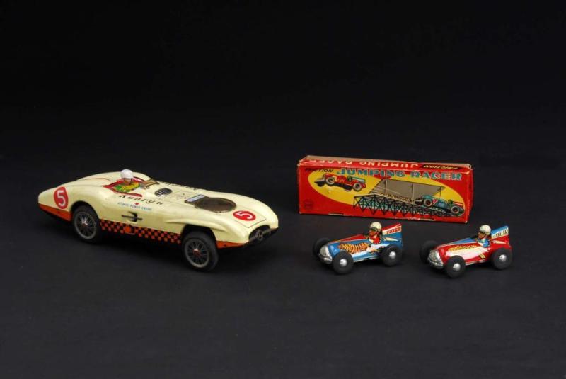 Appraisal: Lot of Tin Race Car Friction Toys Description Japanese Includes