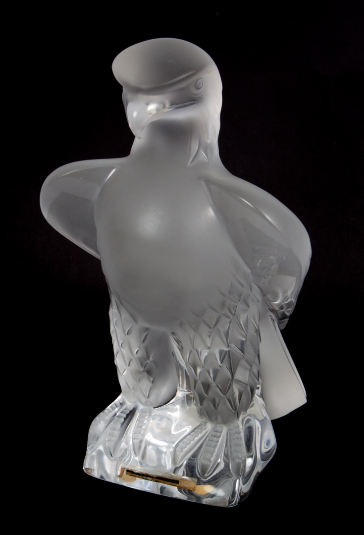 Appraisal: Lalique partially frosted crystal eagle inscribed Lalique France in H