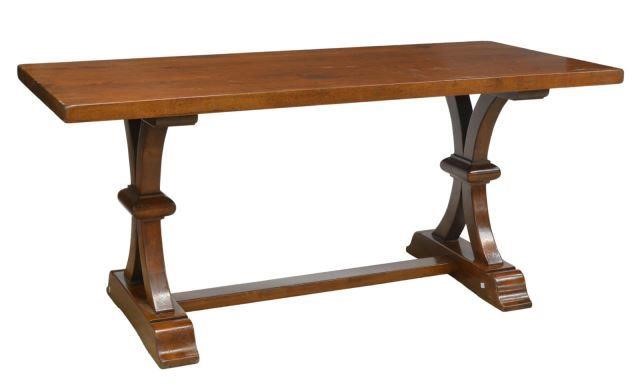 Appraisal: Vintage Italian walnut dining table early th c having a