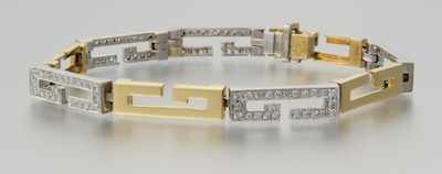 Appraisal: A Signed Gucci k Gold and Diamond Bracelet k yellow