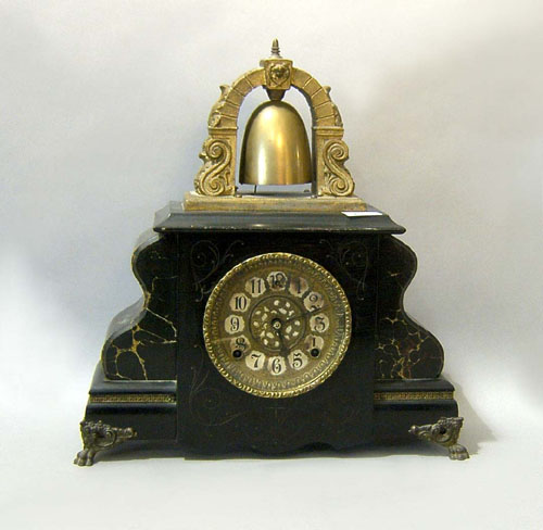 Appraisal: Gilbert mantle clock late th c with faux marble case