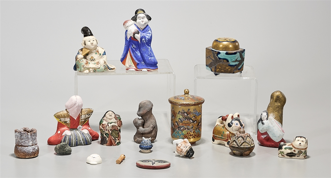 Appraisal: Group of various Japanese ceramics pieces x largest approx Condition