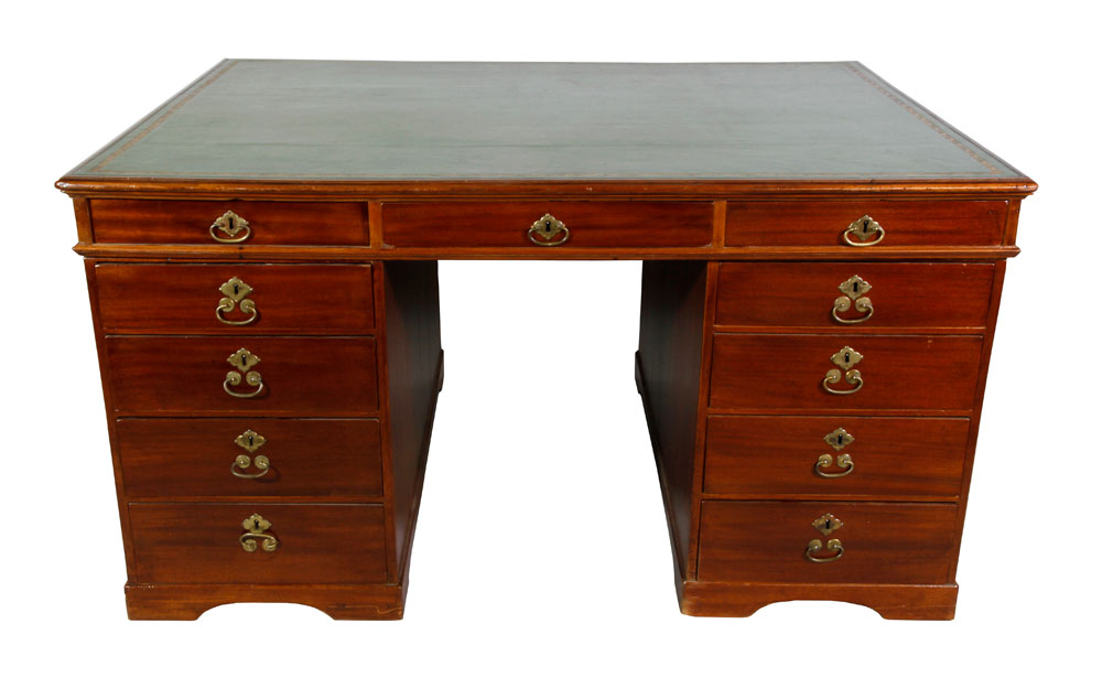 Appraisal: - George III Mahogany Partners Desk George III partners desk