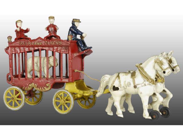 Appraisal: Cast Iron Overland Circus Wagon Polar Bear Toy Description Kenton