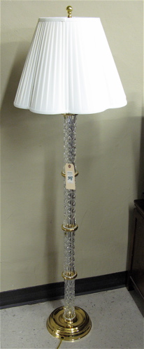 Appraisal: WATERFORD CRYSTAL AND BRASS FLOOR LAMP the floor standard divided