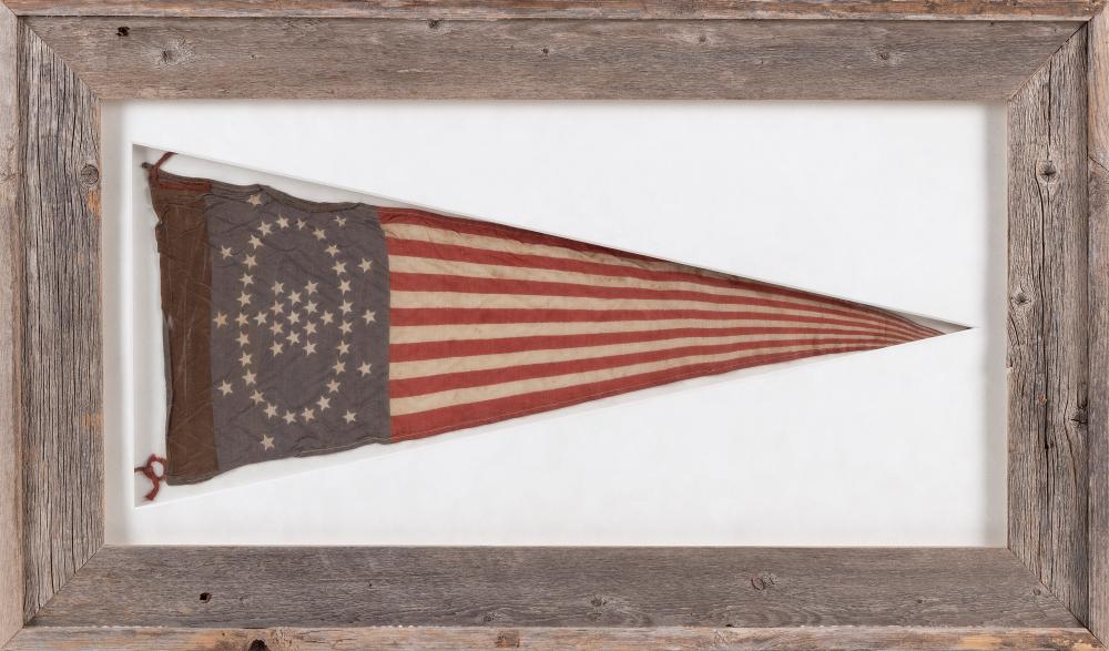 Appraisal: AMERICAN PARADE PENNANT TH CENTURY X FRAMED X AMERICAN PARADE