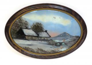 Appraisal: Austrian Reverse Glass Painting Austrian Reverse Glass Painting With some