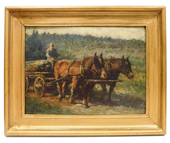 Appraisal: George Arthur Hays American - oil on board pastoral scene