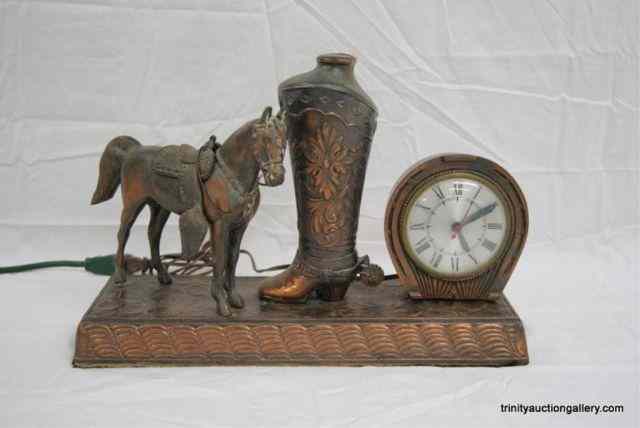 Appraisal: Vintage Horse Western Theme Sessions Mantle ClockFrom the estate is