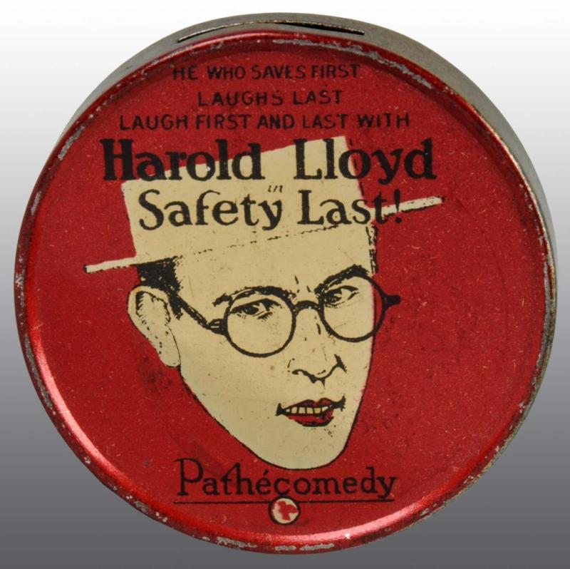 Appraisal: Tin Harold Lloyd Safety First Premium Still Bank Description A