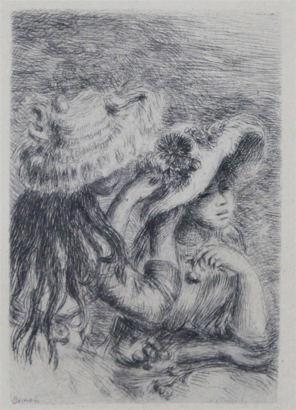 Appraisal: PIERRE AUGUSTE RENOIR FRENCH - LE CHAPEAU EPINGLE Etching x