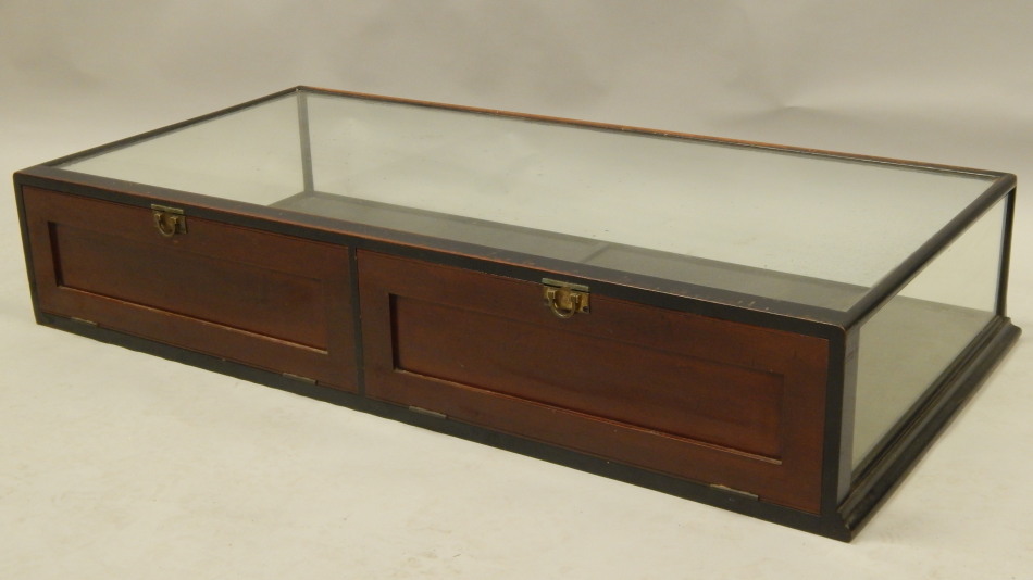 Appraisal: An early thC ebonised museum or table top cabinet with