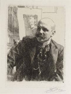 Appraisal: ANDERS ZORN ETCHING PENCIL SIGNED ANDERS ZORN Swedish - Georg