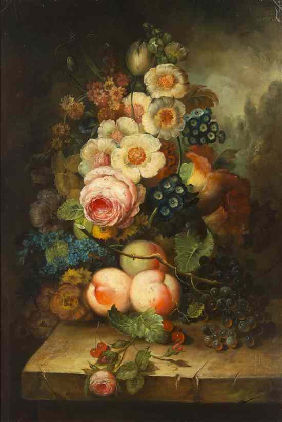 Appraisal: Artist Unknown th century Floral Still Life oil on canvas