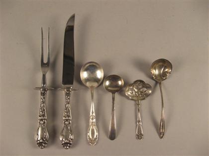 Appraisal: Assorted sterling silver serving pieces Comprising of a Manchester 'Daffodil'