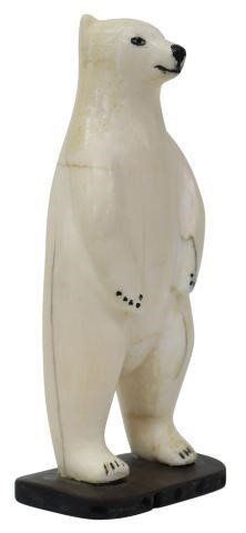 Appraisal: Carved Inuit walrus bone Standing Polar Bear signed at the