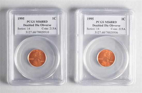 Appraisal: Two United States Lincoln cents doubled die obverse each MS-