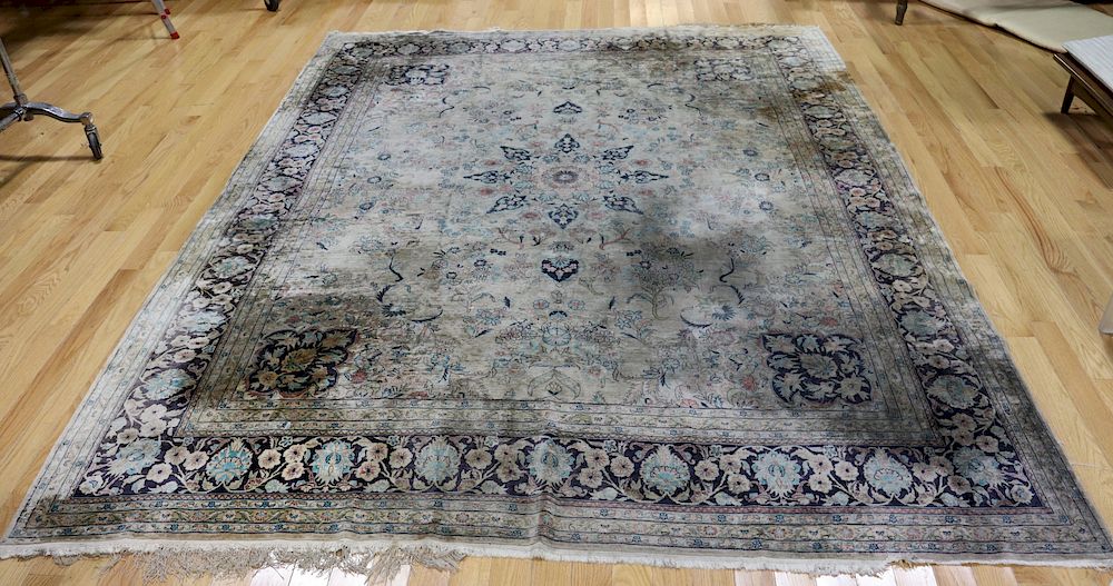 Appraisal: Vintage And Finely Hand Woven Silk Carpet From a Westport