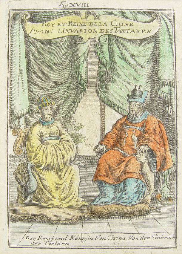 Appraisal: Hand coloured th century engraving of a king and queen