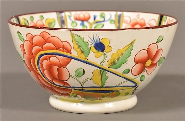 Appraisal: Gaudy Dutch China Oyster Pattern Waste Bowl Gaudy Dutch Soft