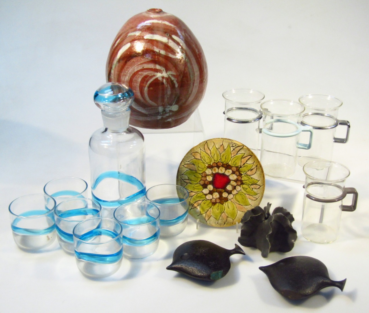 Appraisal: Various Studio and other glassware etc to include four Bodum