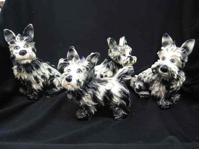 Appraisal: Set of Italian Yorkie Dog Figurines ''Spagetti Ware'' tallest is