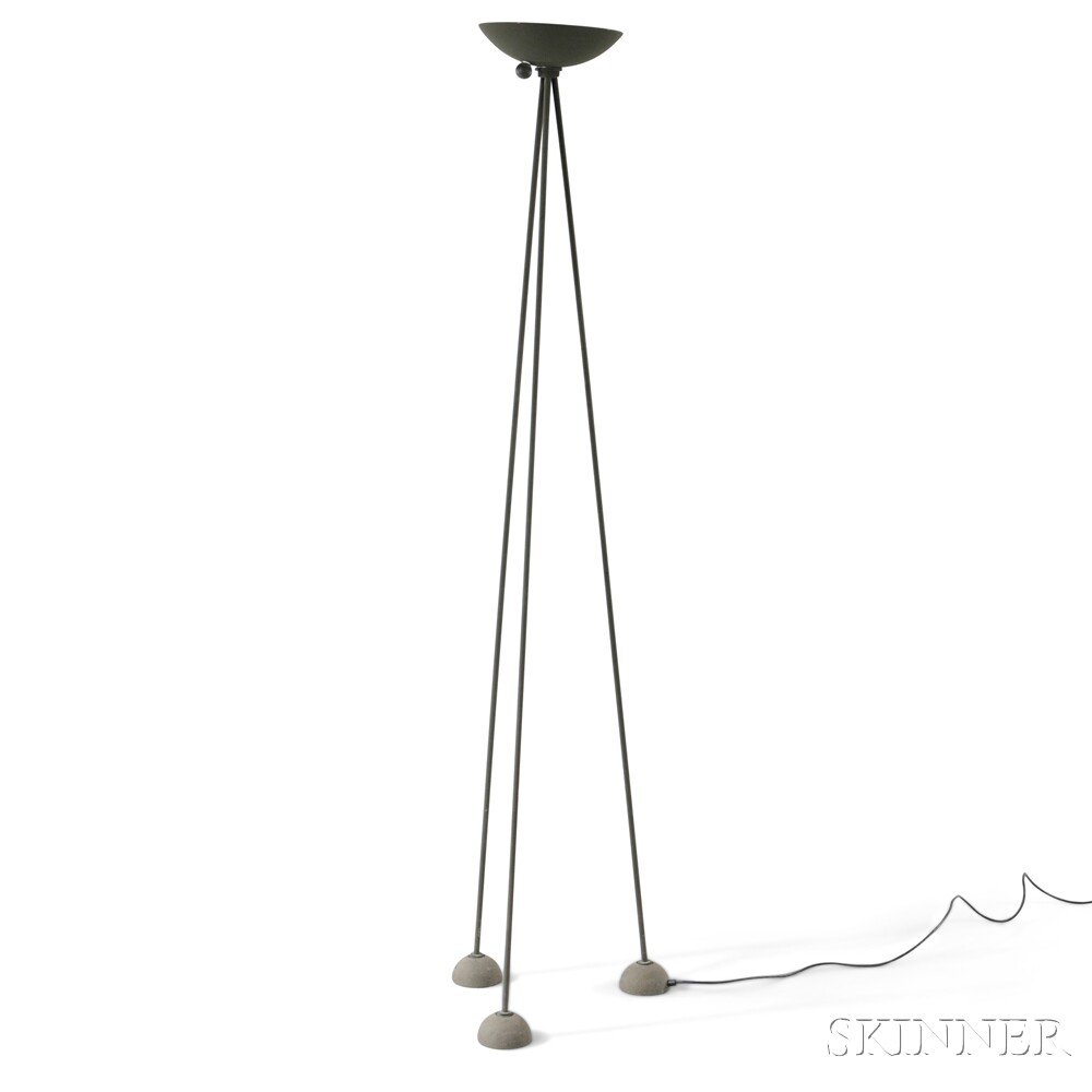 Appraisal: Koch and Lowy Floor Lamp Black finished metal Half moon