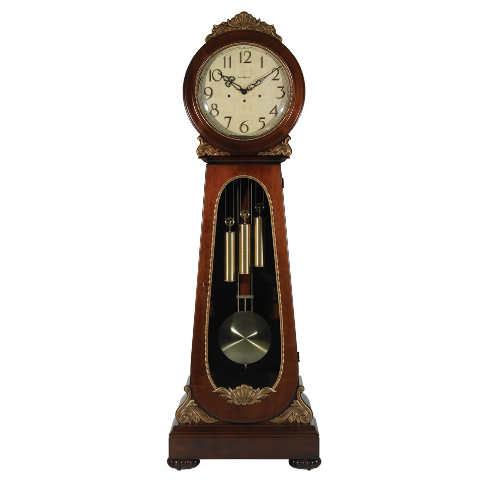 Appraisal: Howard Miller Quarter Chiming Hall Clock with illuminated case Height