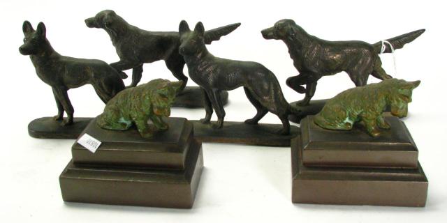 Appraisal: Three Pair of Dog Motif Bookends including pair of setters